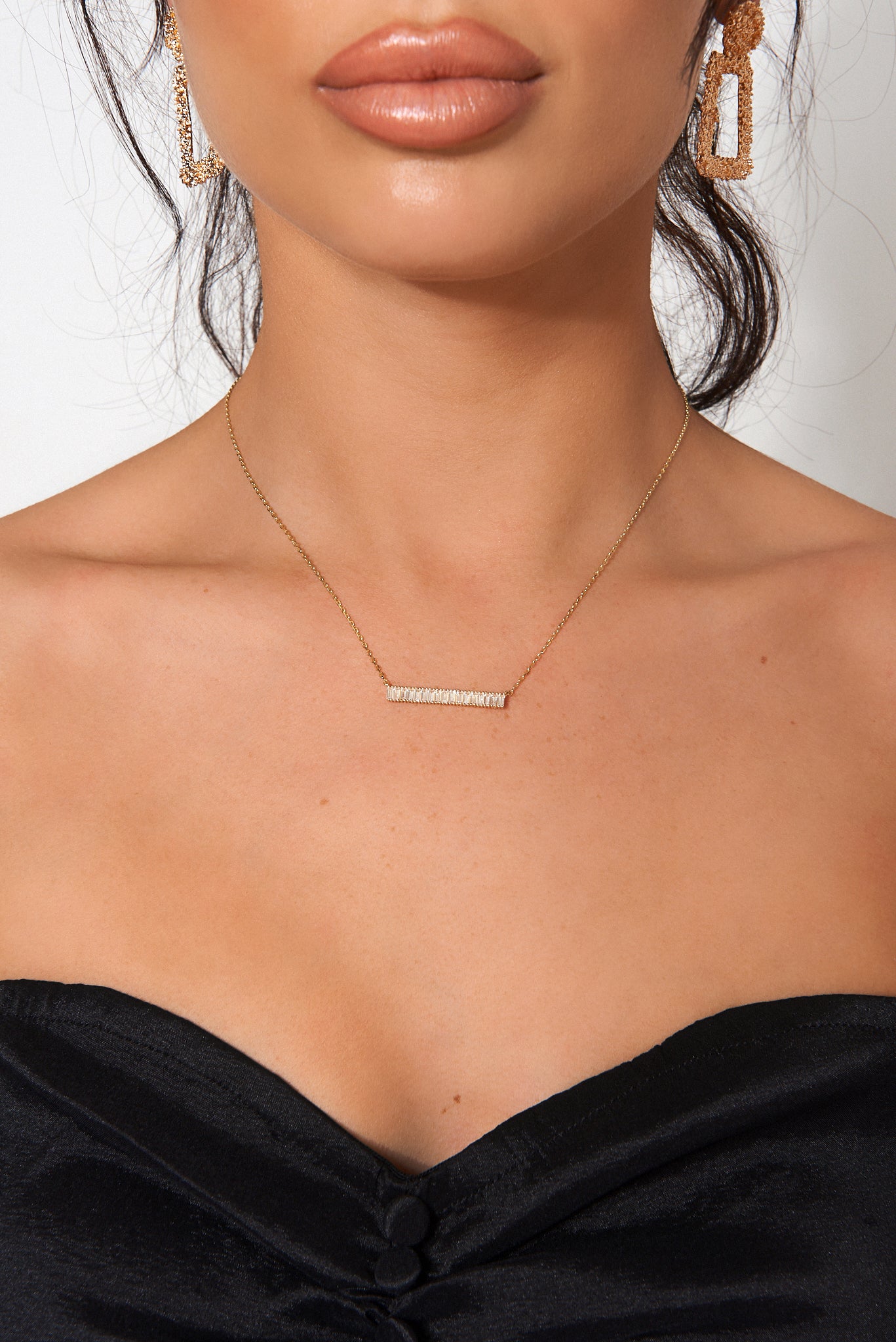 Gold plated sale t bar necklace