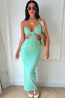 Tessa Mint Ribbed Cut Out Maxi Dress