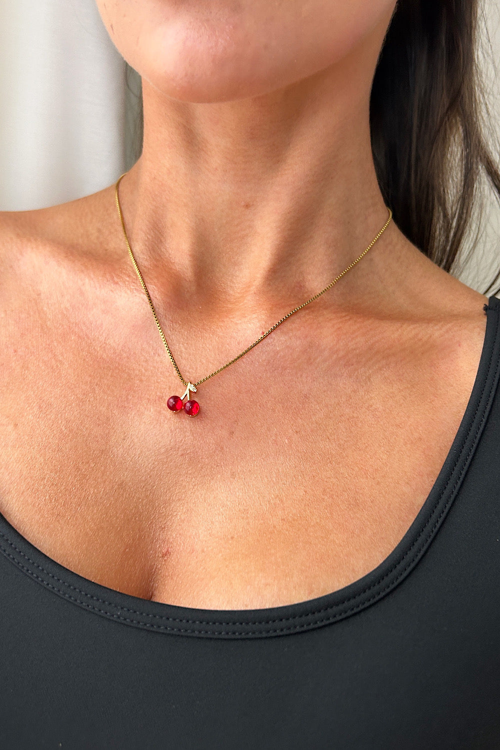 Stainless Steel Cherry Necklace