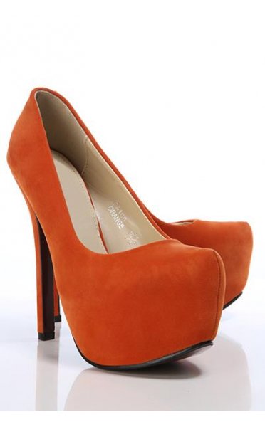 Chloe Concealed Platform Shoes In Orange The Fashion Bible