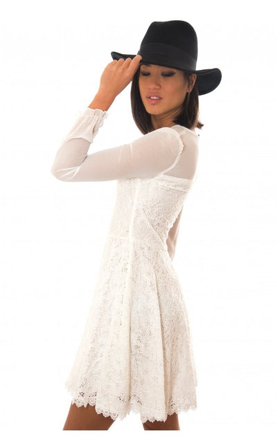 White Lace Skater Dress