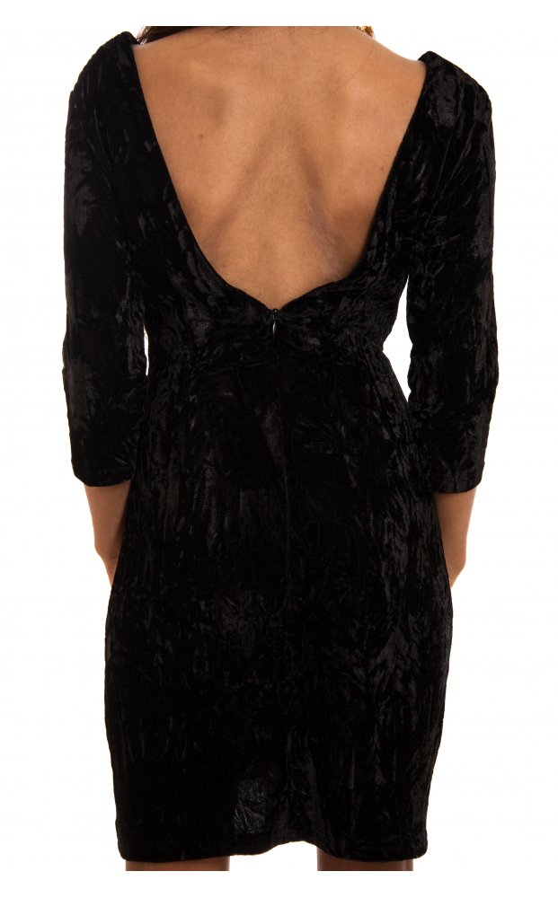 Velvet Crush Black Bodycon Dress