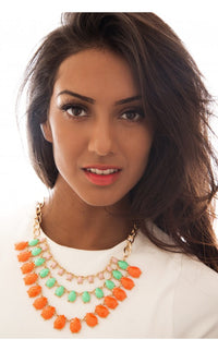 Tutti Frutti Necklace In Orange