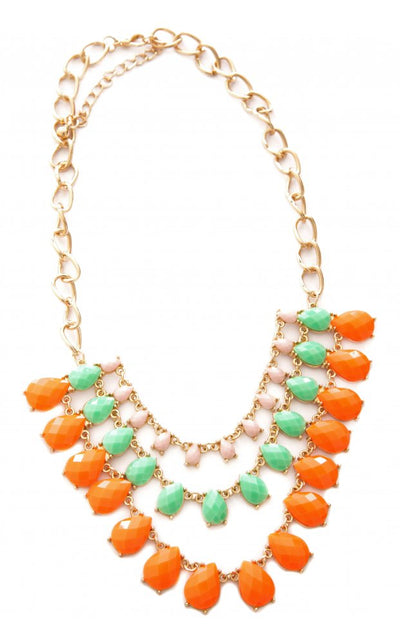 Tutti Frutti Necklace In Orange