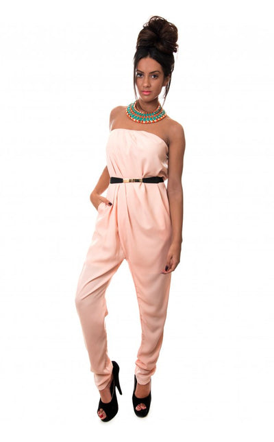 Bonita Peach Strapless Jumpsuit