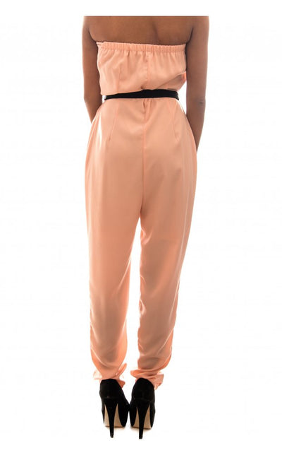 Bonita Peach Strapless Jumpsuit