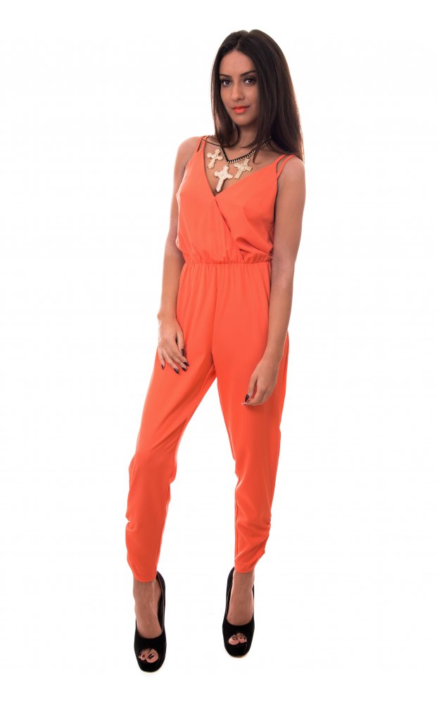 Orange Chiffon Jumpsuit