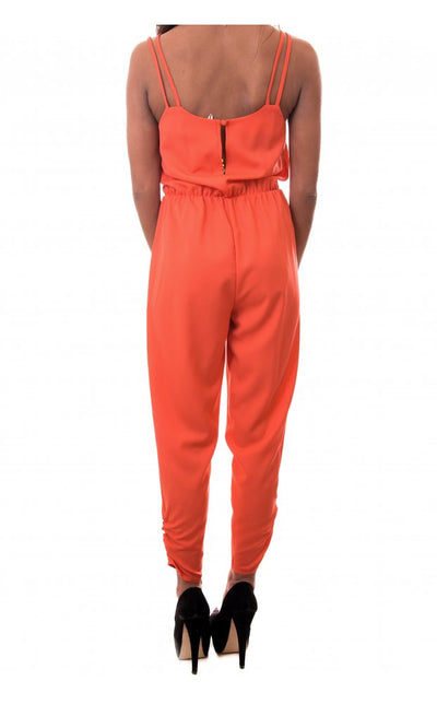 Orange Chiffon Jumpsuit