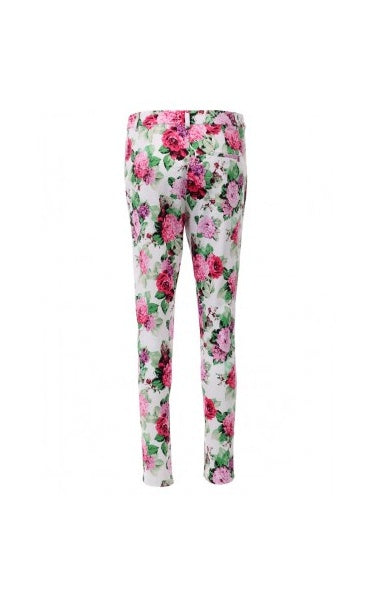 Pink Floral Print Tailored Trousers