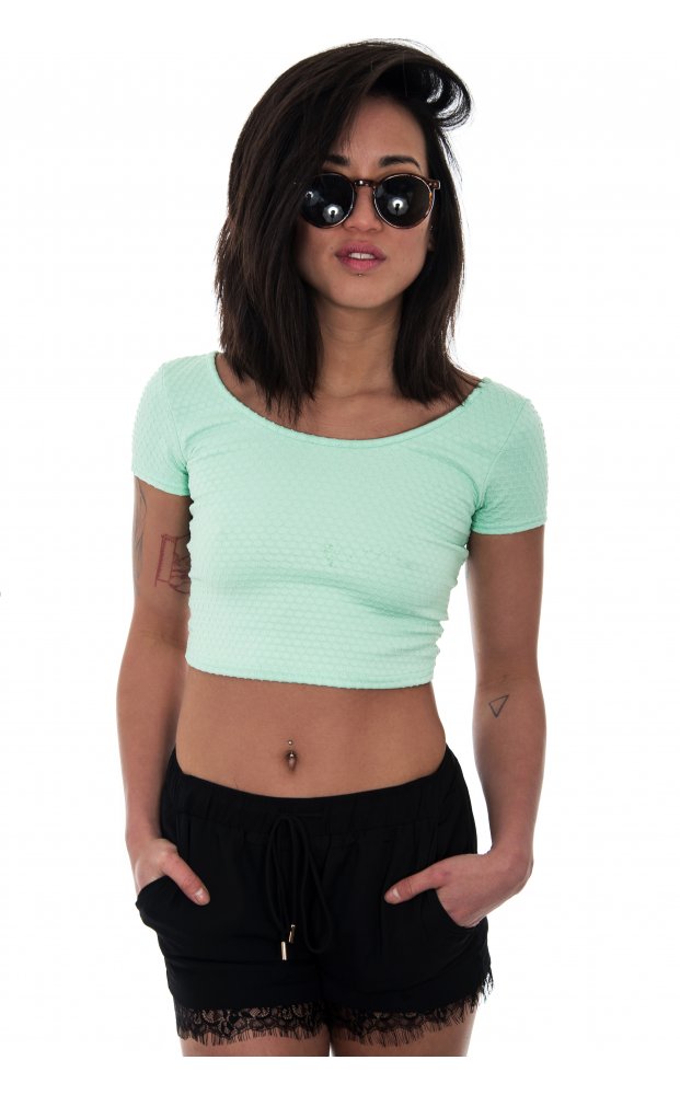 Sahara Mint Cross Back Top