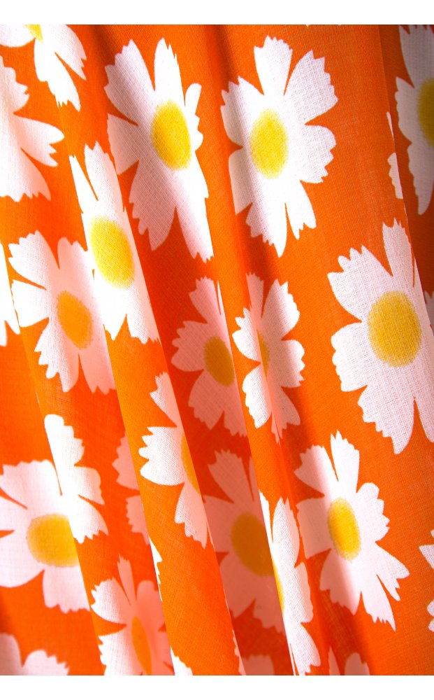 Orange Daisy Skater Skirt