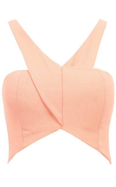 Peach Pleated Bralet Top