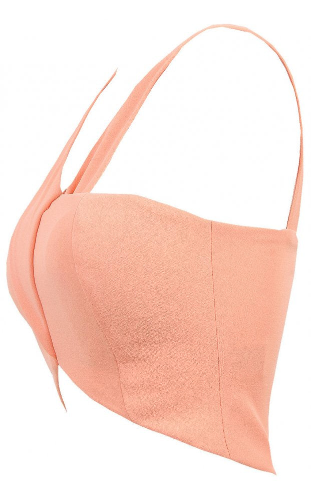 Peach Pleated Bralet Top