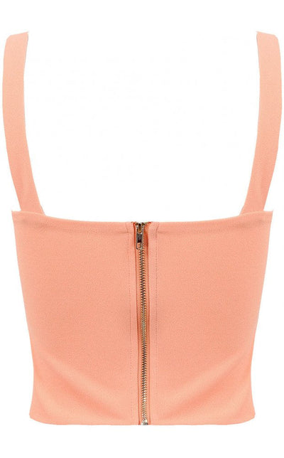 Peach Pleated Bralet Top