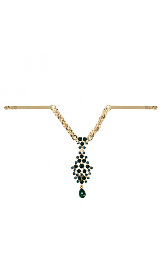 Green Teardrop Chain Link Tikka Clip