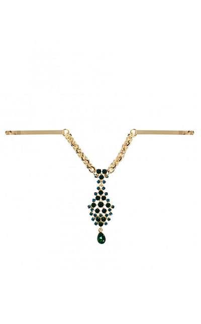 Green Teardrop Chain Link Tikka Clip