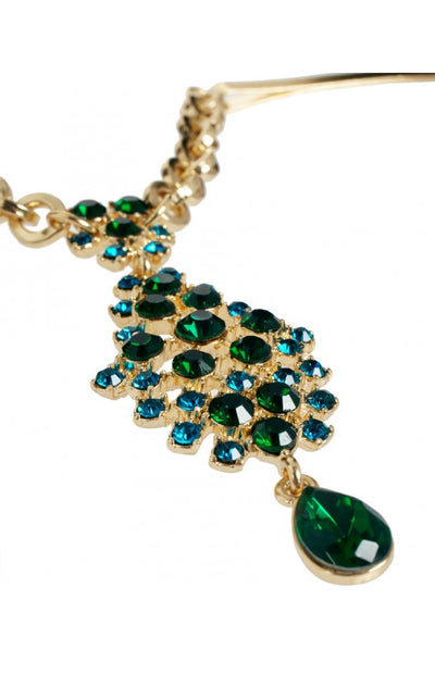 Green Teardrop Chain Link Tikka Clip