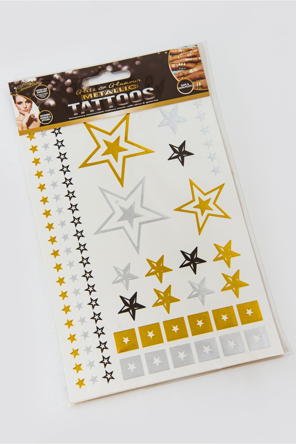 Metallic Star Temporary Tattoo Pack