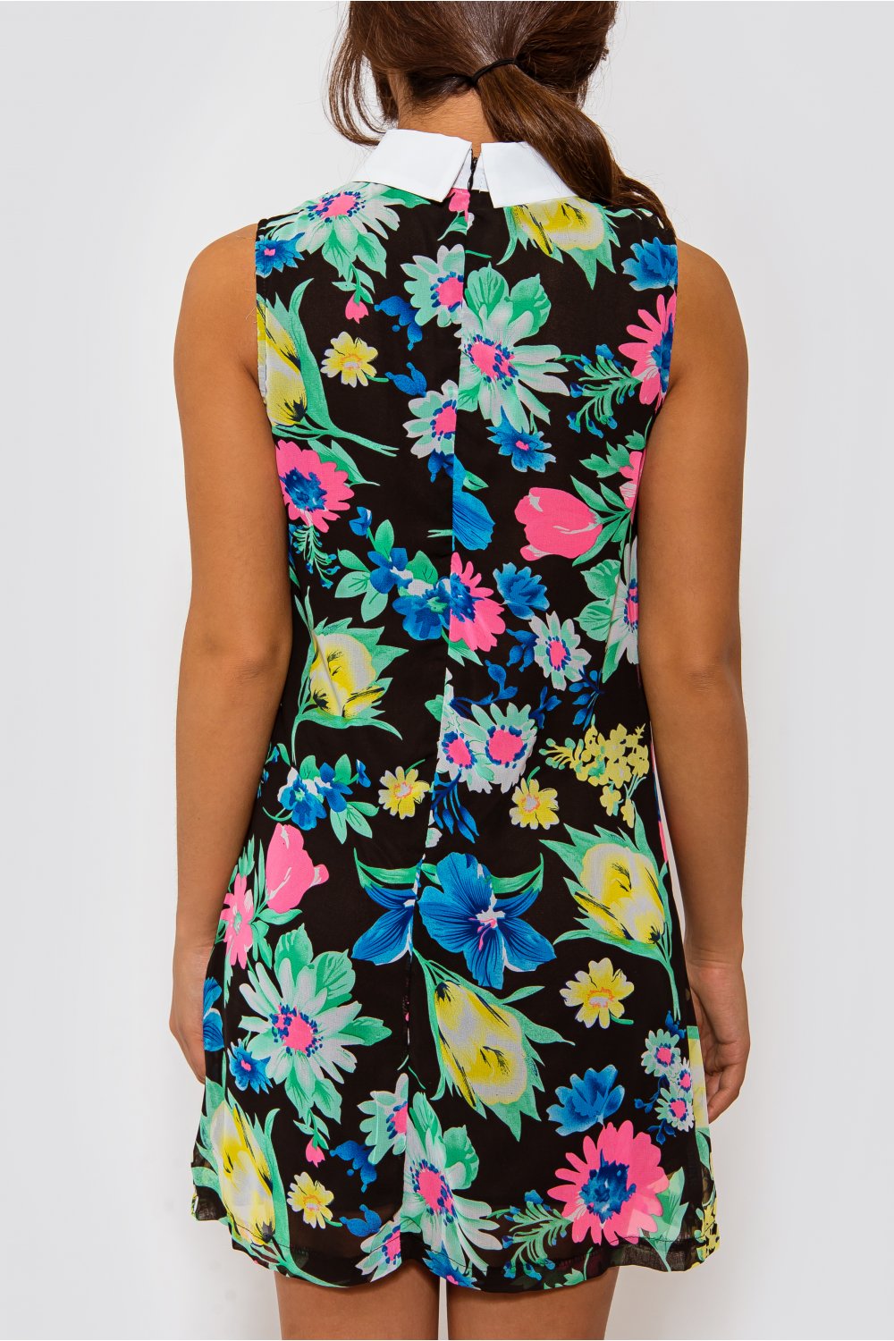 Marianna Floral Sleeveless Shift Dress In Green