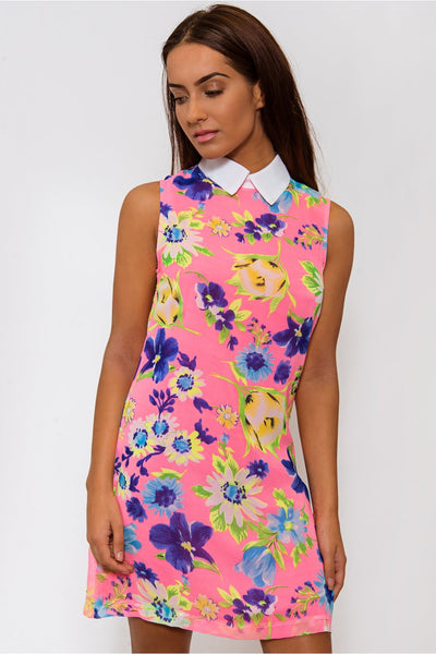 Pink Floral Shift Dress