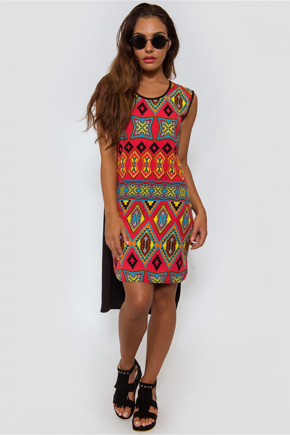 Oversized Side Split Aztec Top