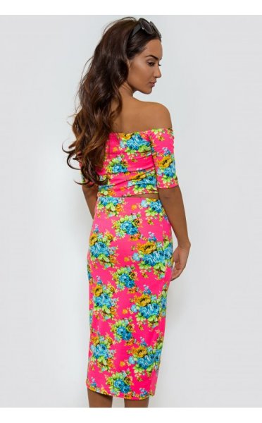 Flower Trip Pink Bardot Co-Ord