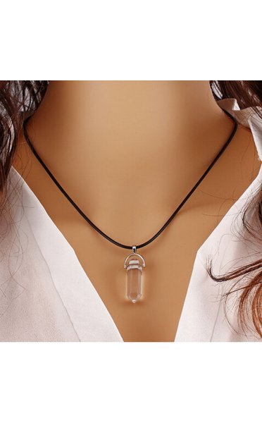 Onyx Quartz Clear Necklace