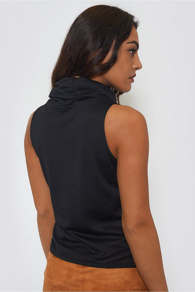 Cowl Neck Black Top