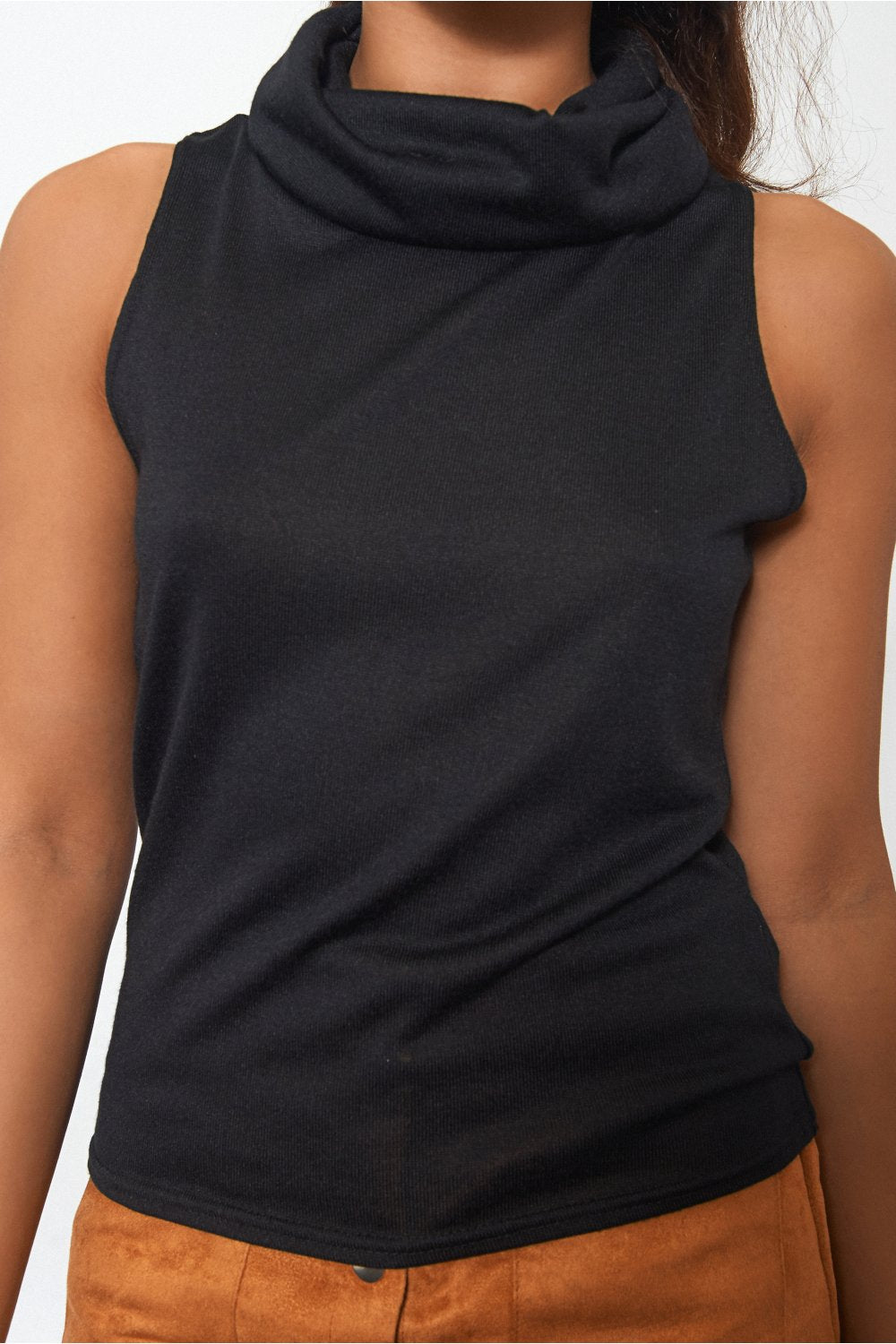 Cowl Neck Black Top