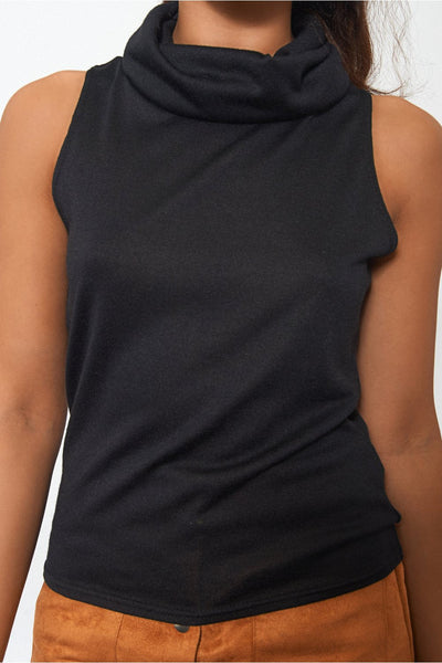 Cowl Neck Black Top