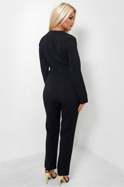 Rosa Cut Out Black Jumpsuit