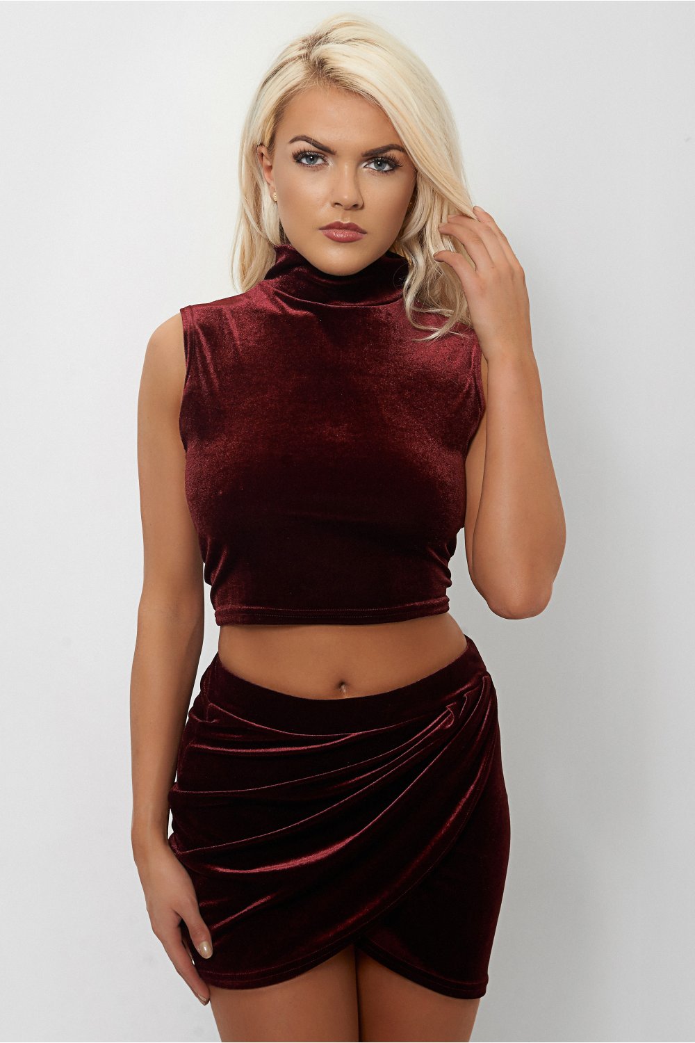 Tia Velvet Burgundy Co-Ord