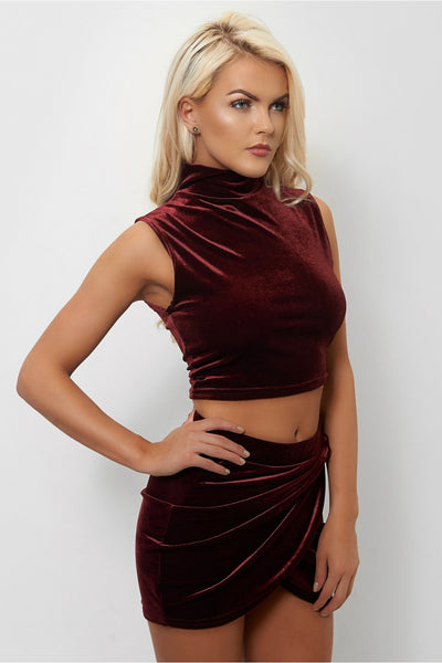 Tia Velvet Burgundy Co-Ord