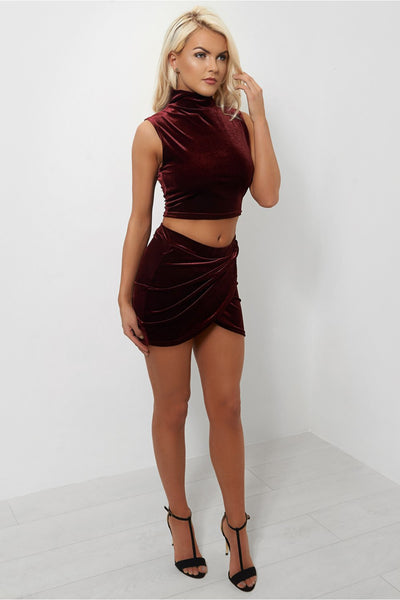 Tia Velvet Burgundy Co-Ord