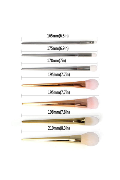 7 Piece Metallic Brush Set