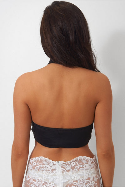 Riana Black Halterneck Bralet Top