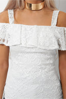 Mina White Lace Bardot Top