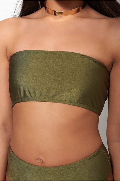 Mica Khaki High Waisted Bikini