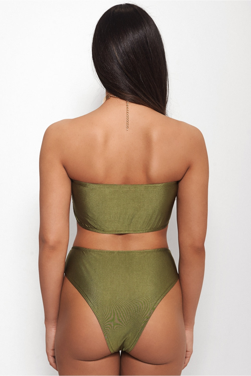 Mica Khaki High Waisted Bikini