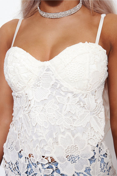 Liana Cream Crochet Bralet Top