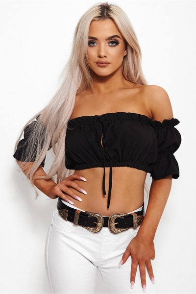 Biba Black Bardot Top