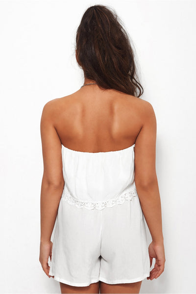 Deacon White Bandeau Playsuit