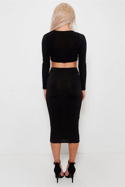 Brini Black Lace Up Co-ord