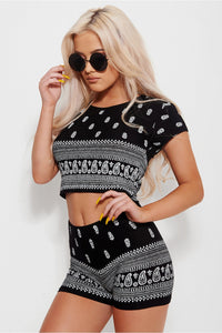 Bohemian Print Black Co-Ord