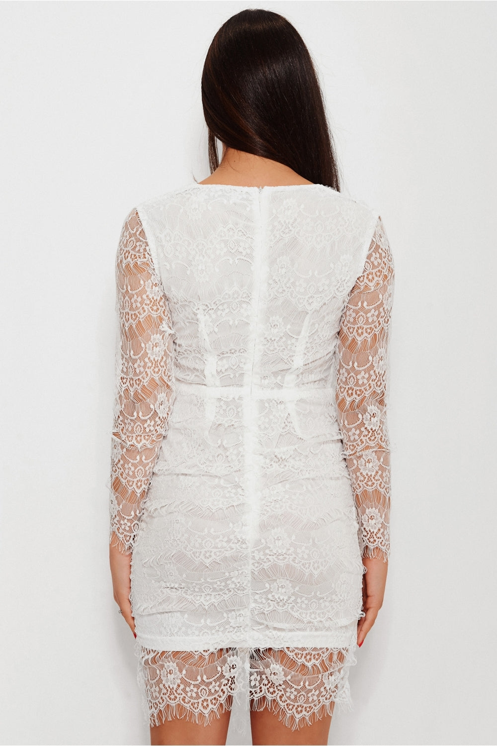 Kara White Lace Midi Dress