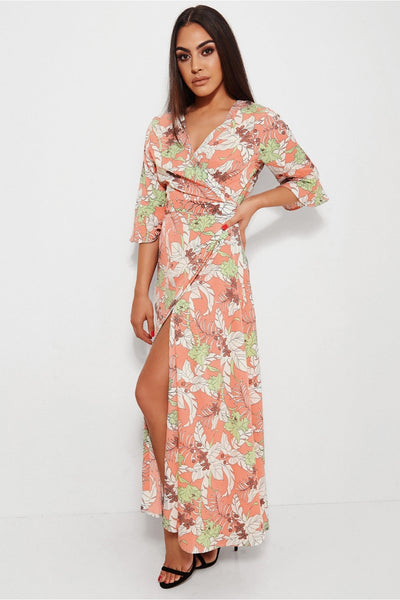 Sai Nude Floral Print Maxi Dress