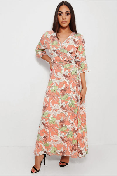 Sai Nude Floral Print Maxi Dress