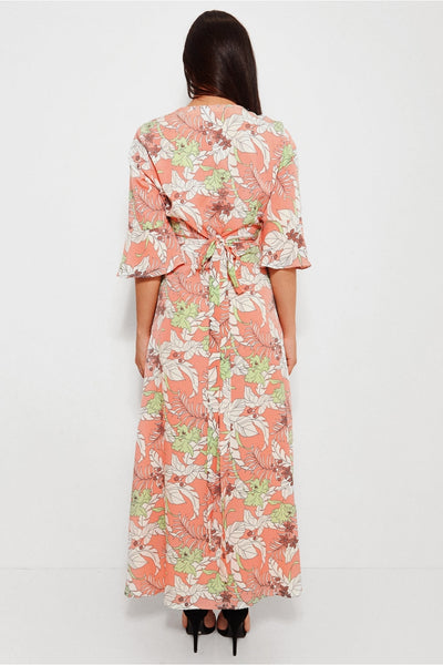 Sai Nude Floral Print Maxi Dress