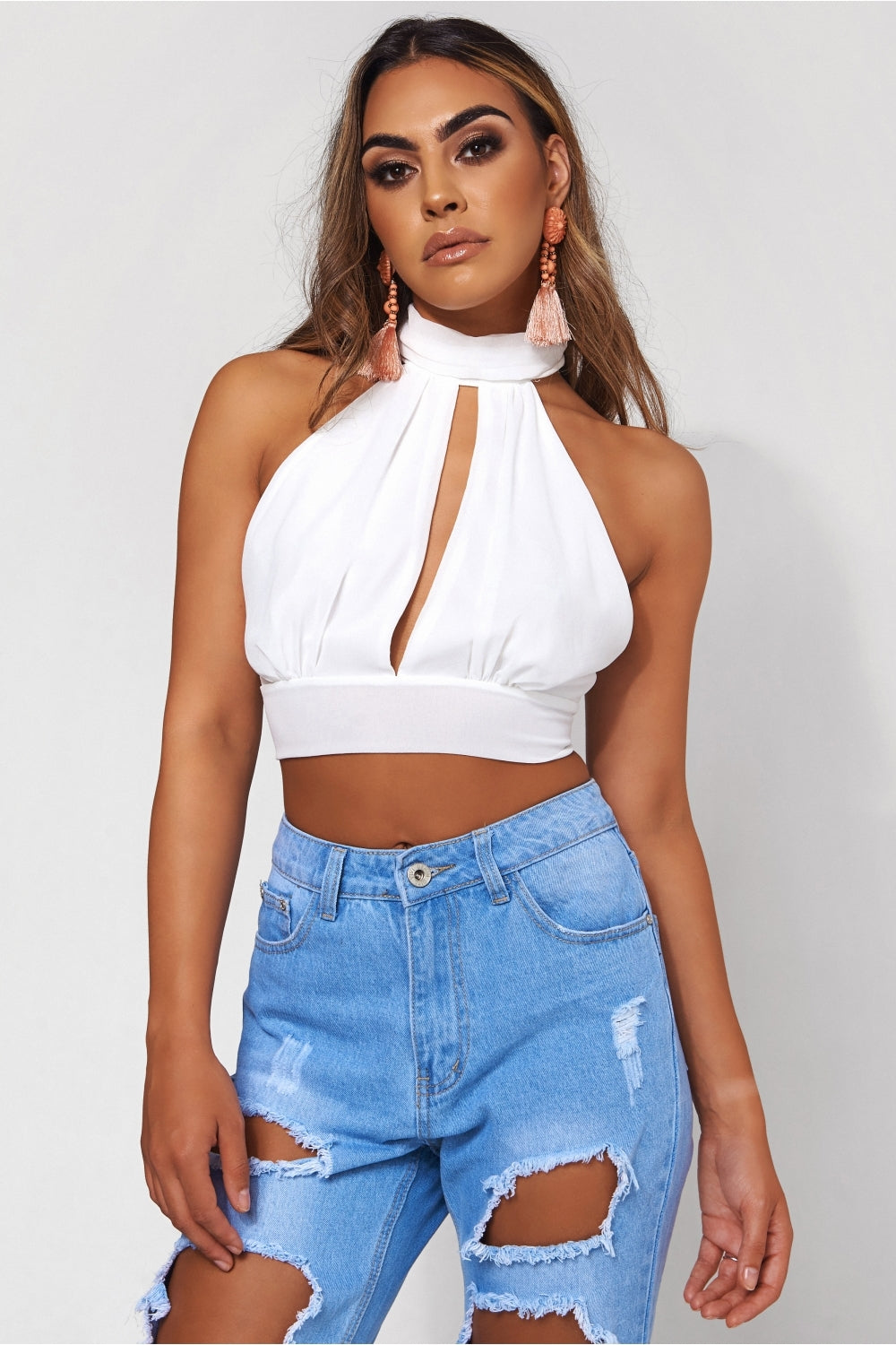 Freya White Backless Top