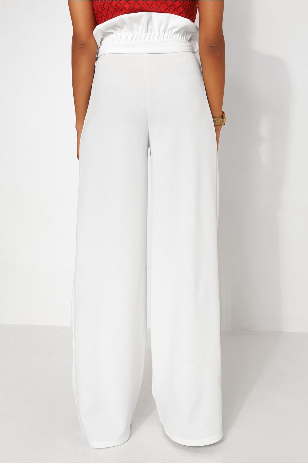 Zia White Wide Leg Trousers